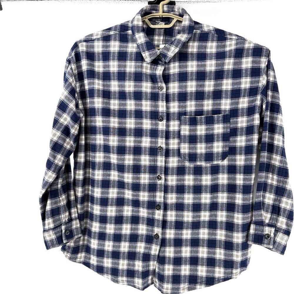 Garage Women M Dylan Plaid Flannel Long Sleeve Shirt 100% Cotton Comfort  NWT